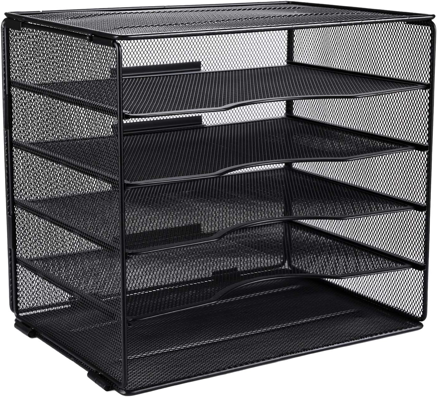 230527223010942_1 EasyPAG Desk Organizers and Accessories 5 Slot Desktop File Organizer Letter Sorter Literature Paper Tray | Screws Free Design,Black - Image 1